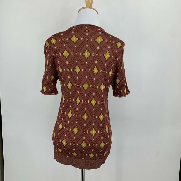 Scotch & Soda Dans La Nuit Metallic Trim Top Size M High Neck Mid Sleeves *READ - Picture 4 of 10